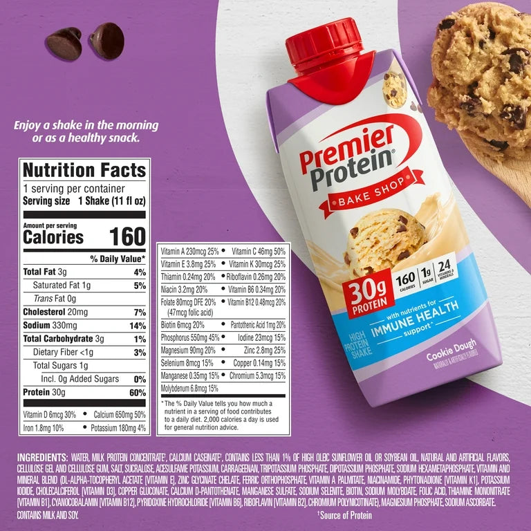 Premier Protein Shake, Cookie Dough, 30g Protein, 11 fl oz, 4 Ct