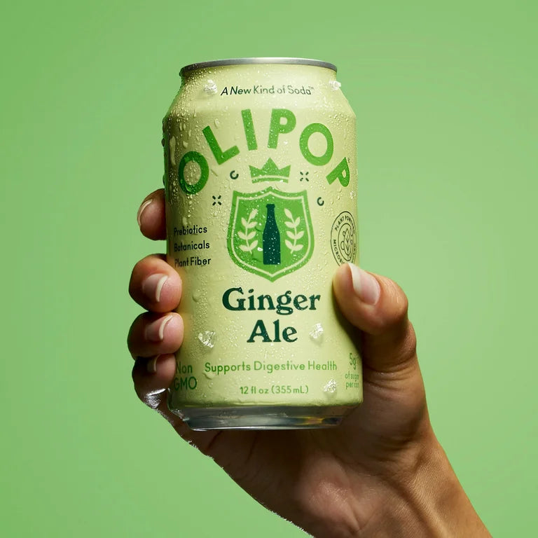 OLIPOP Prebiotic Soda, Ginger Ale, 12 fl oz