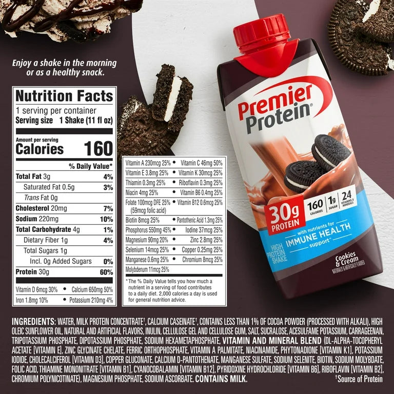Premier Protein Shake, Cookies & Cream, 30g Protein, 4 Ct
