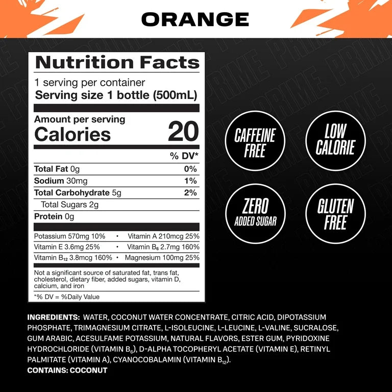 New Prime Hydration Ice Orange 16.9oz
