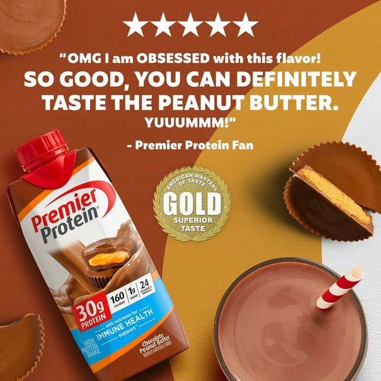 Premier Protein Shake, Chocolate Peanut Butter, 30g Protein, 11 Fl Oz, 4 Ct