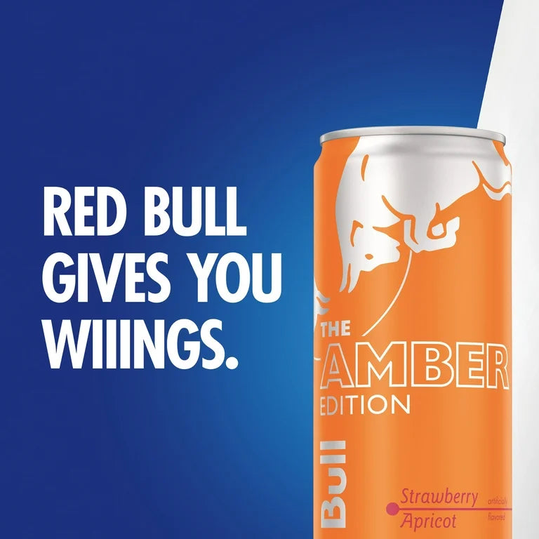 Red Bull Amber Edition Energy Drink, Strawberry Apricot, 12 fl oz Can