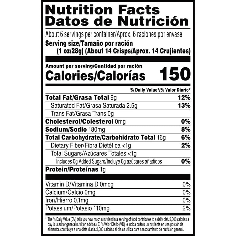 What comes Pringles Ranch Flavored Potato Crisps, 5.5 oz Canister