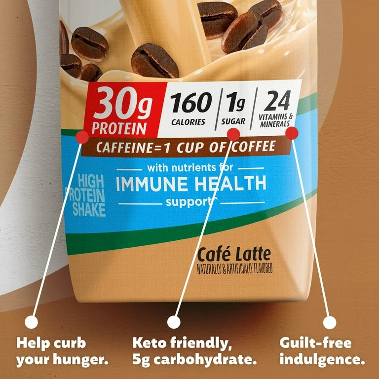 Premier Protein Shake, Café Latte, 30g Protein, 11 fl oz, 4 Ct