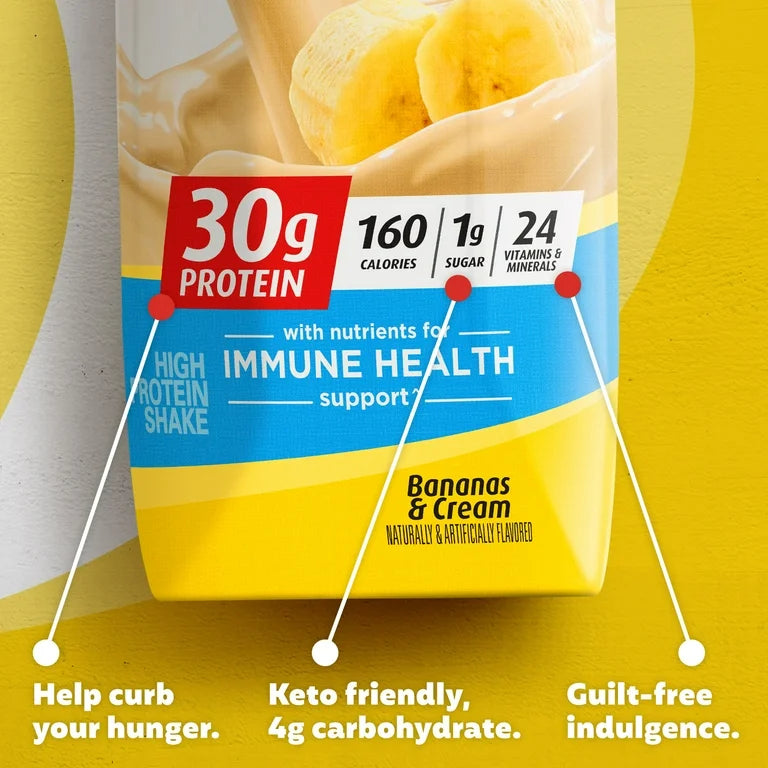 Premier Protein Shake, Bananas & Cream, 30g Protein, 11 Fl Oz, 4 Ct