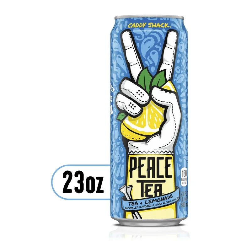 Peace Tea Caddy Shack Black Tea Lemonade Drink, 23 fl oz Can