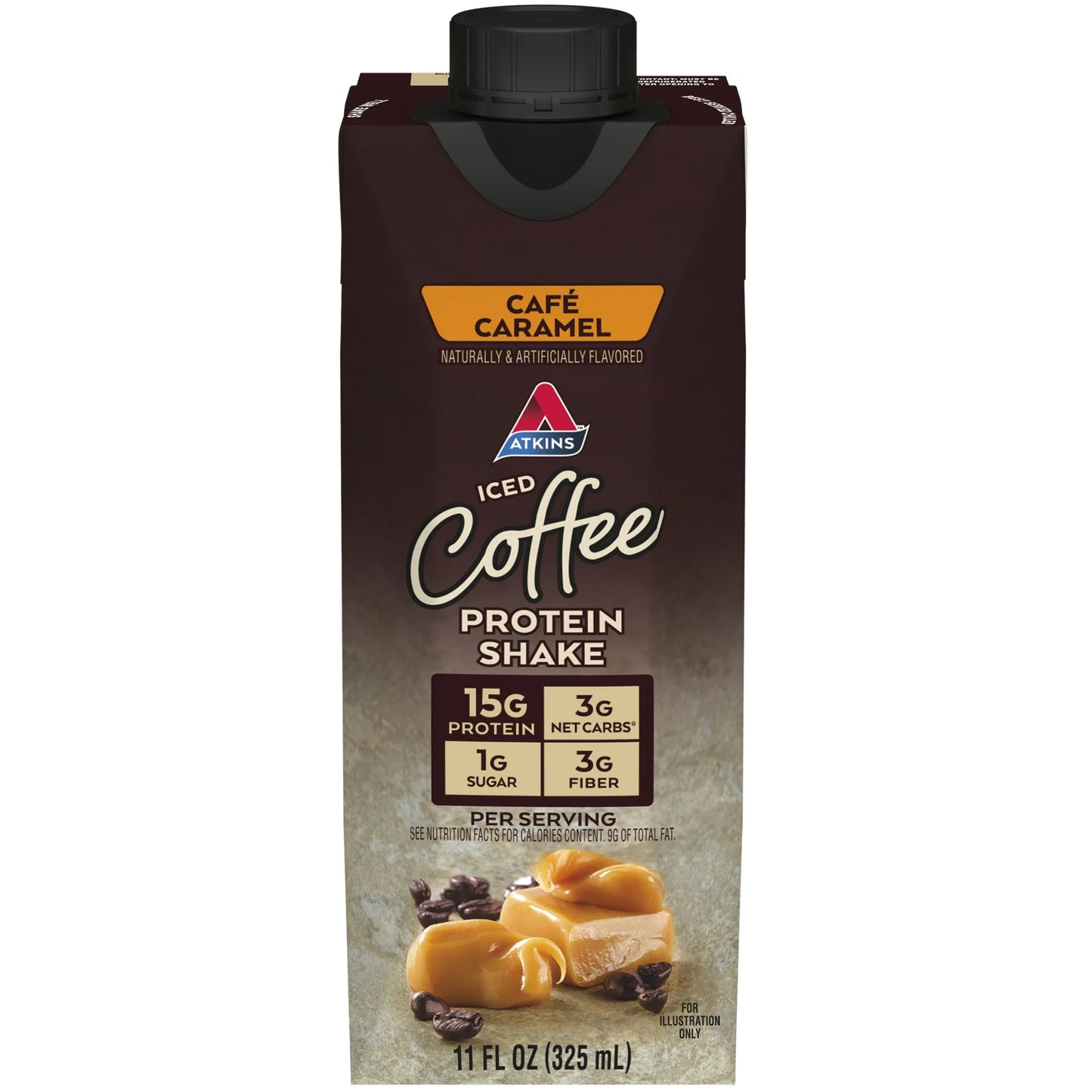 Atkins Protein Shake, Iced Coffee Café Caramel, Keto Friendly, 15g Protein, Caffeinated, 4 Count