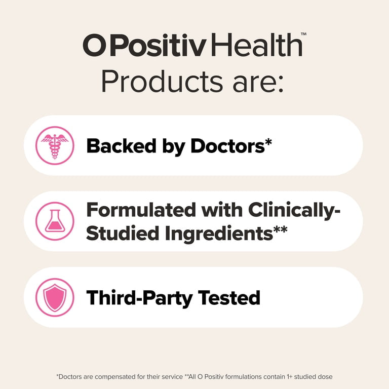 O Positiv MENO Heart + Blood Pressure Support Capsules for Cardiovascular Health, 30 Count