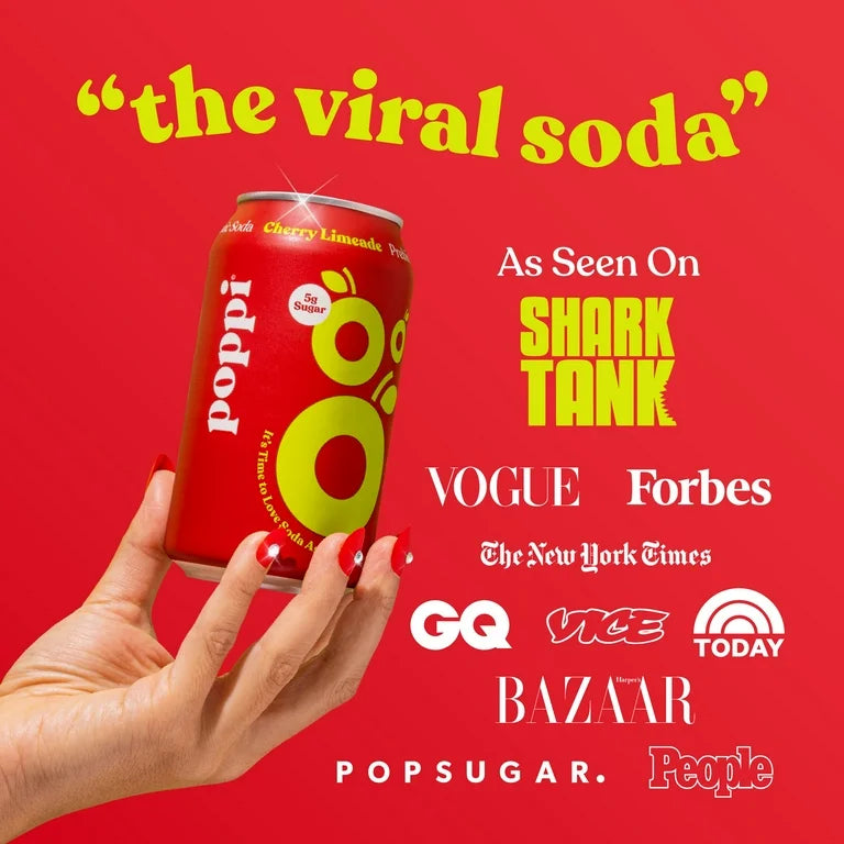 Poppi Cherry Limeade Prebiotic Soda, 12 oz