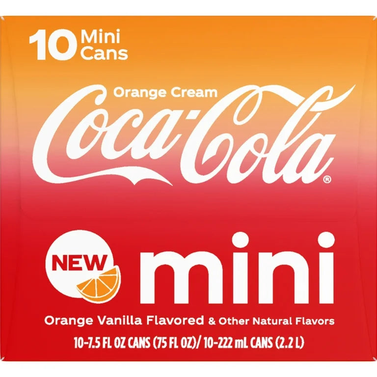 Coca-Cola Orange Cream Soda, 7.5 oz. mini cans (Pack of 10)