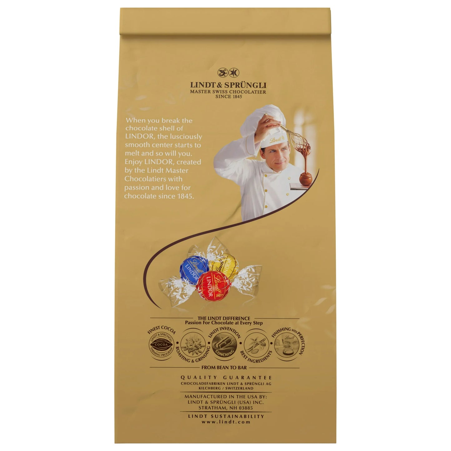 Lindt Lindor Assorted Chocolate Candy Truffles, 8.5 oz. Bag