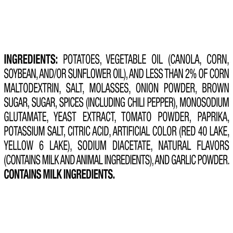 Ruffles Flamin' Hot BBQ Flavored Potato Snack Chips, 8 Ounce Bag