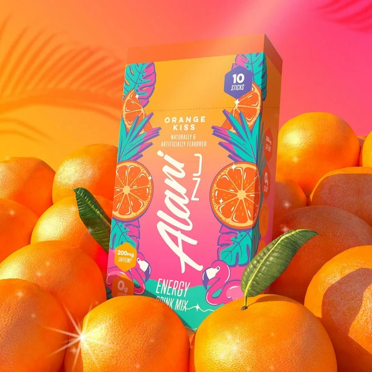 Alani Nu Energy Sticks, Orange Kiss, 10 Count, 200mg Caffeine, Zero Sugar