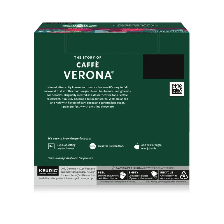 Starbucks Caffè Verona, Dark Roast K-Cup Coffee Pods, 44 Count