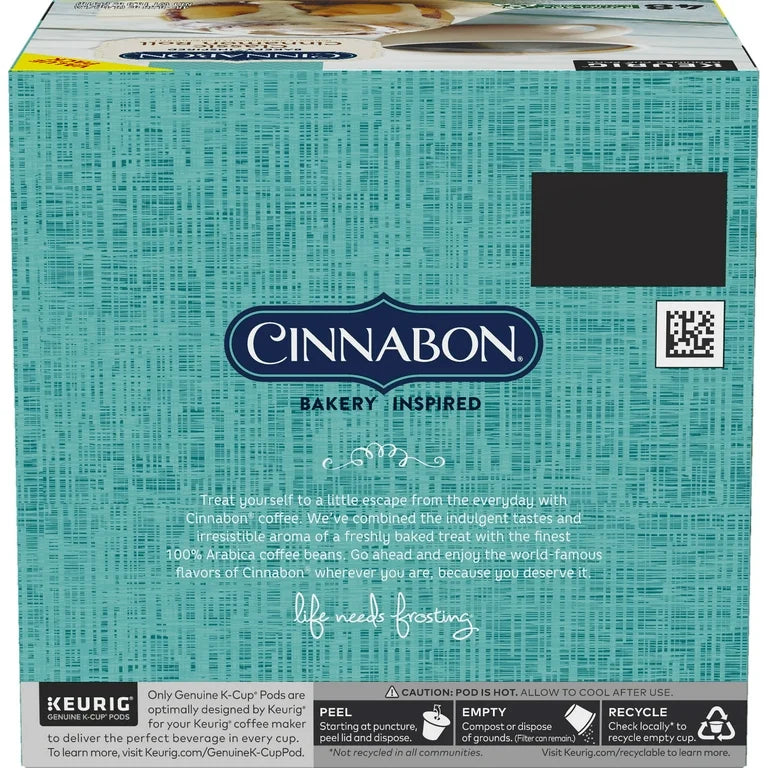 Cinnabon Classic Cinnamon Roll Flavored K-Cup Coffee Pods, Light Roast, 48 Count