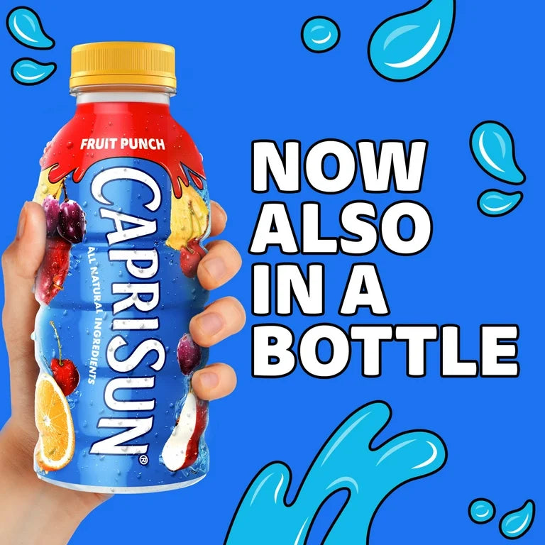 Capri Sun Fruit Punch Flavored Juice Drink Blend with other natural flavor, 12 fl oz Bottle