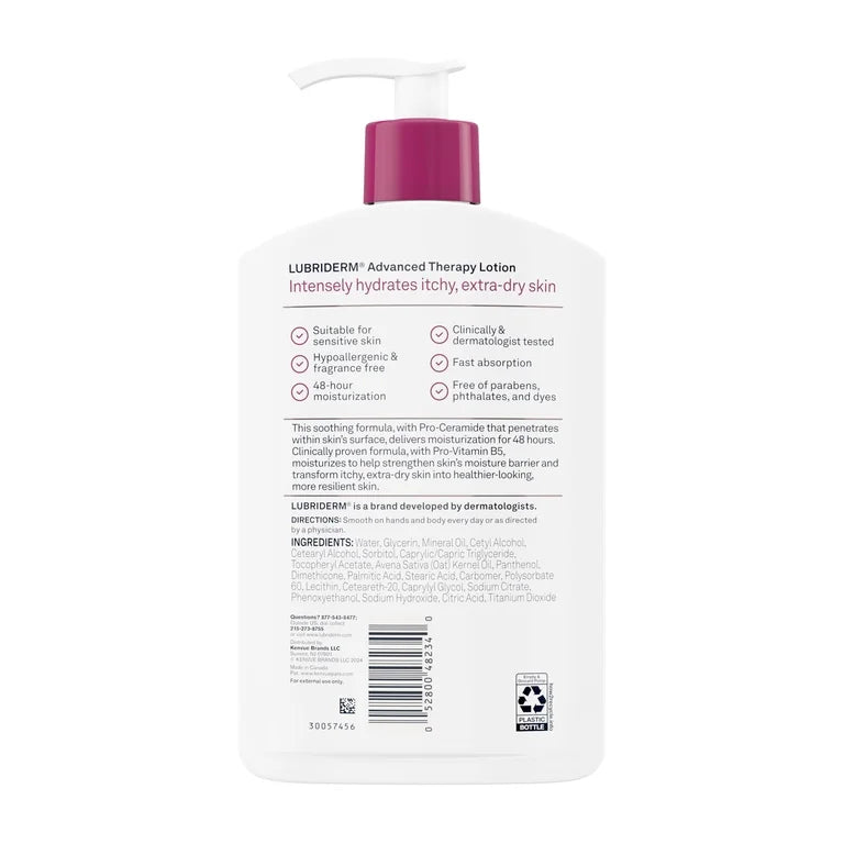 Lubriderm Advanced Therapy Fragrance Free Lotion, Vitamin E, 16 fl. oz