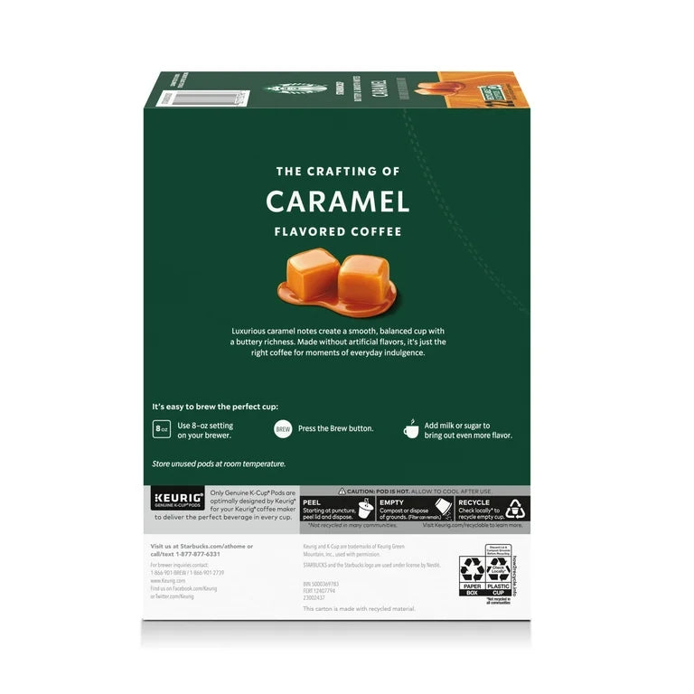 Starbucks Caramel, Medium Roast Coffee, Keurig K-Cup Coffee Pods, 22 Count