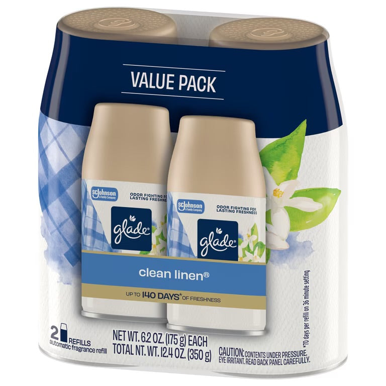 Glade Automatic Spray Refill, Air Freshener, Clean Linen, 2 Refills