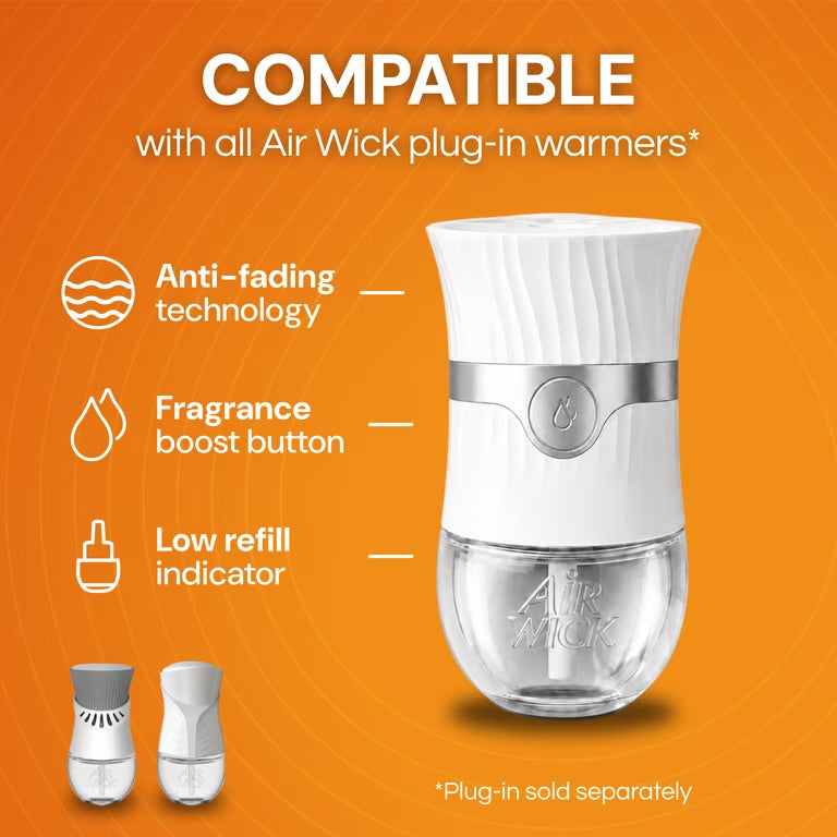 Air Wick Plug-in Fall Scented Oil Warmer Air Freshener Refills, Pumpkin Spice, 4 Count