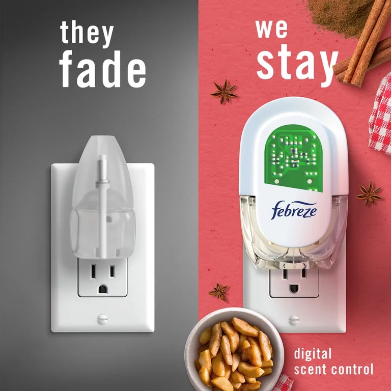 Febreze Plug In Air Freshener, Odor-Fighting Scented Oil 3 Refill, Holiday Mix
