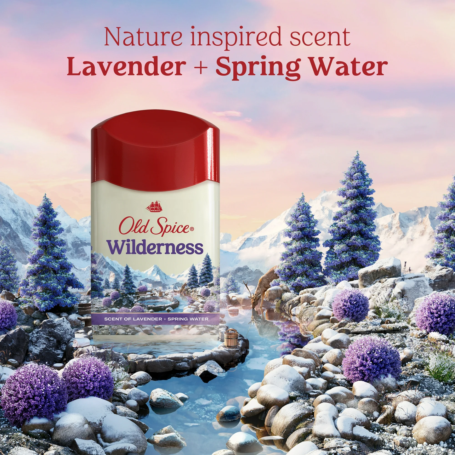 Old Spice Men's Antiperspirant Deodorant Invisible Solid Stick, Wilderness with Lavender, 2.6oz