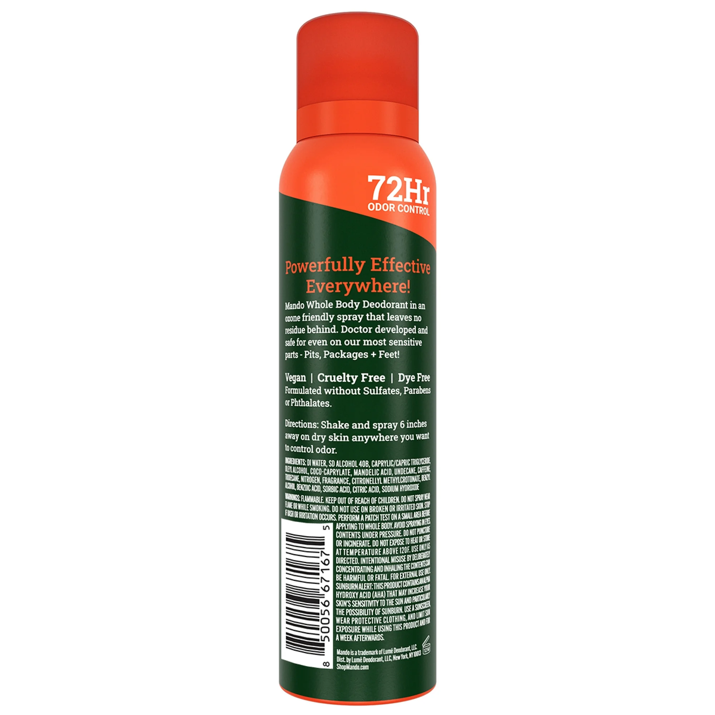 Mando Deodorant Spray for Men, Aluminum Free, Clover Woods Scent, 3.6 oz