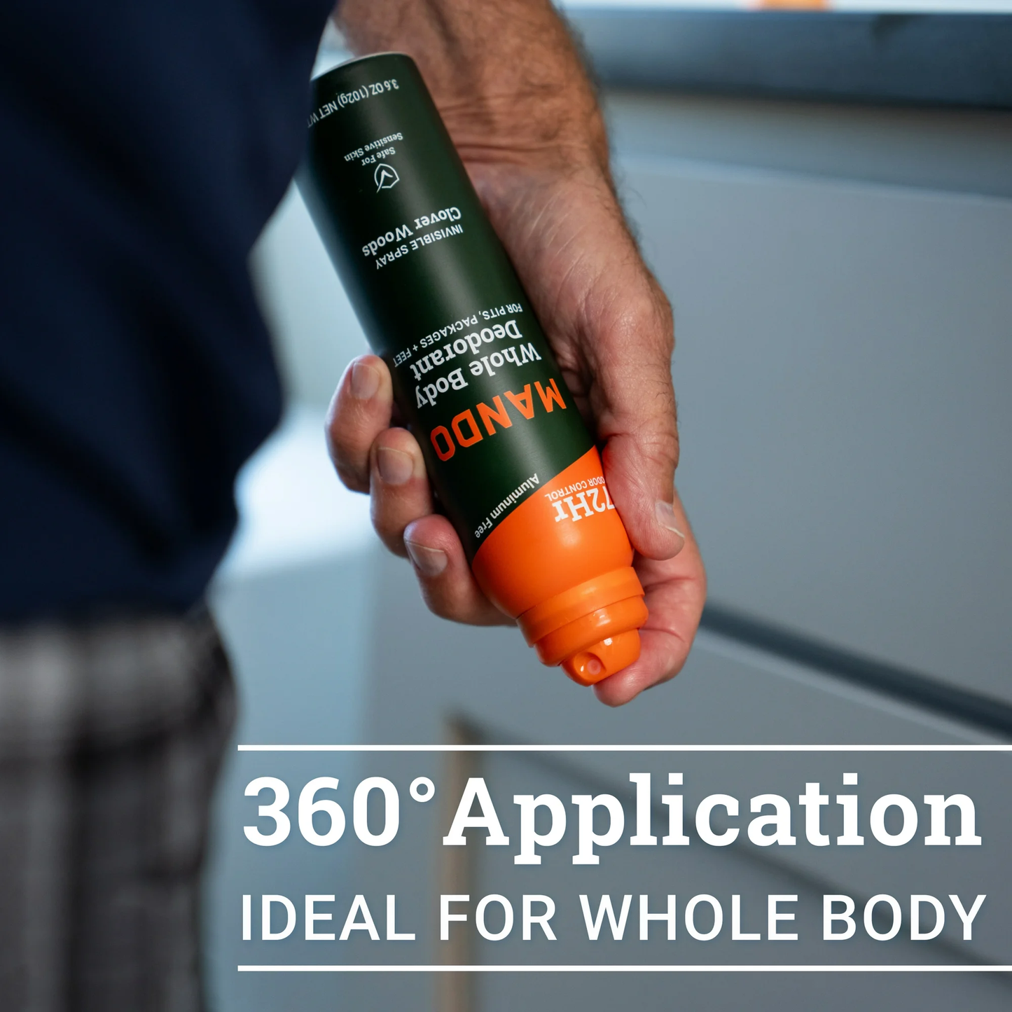 Mando Deodorant Spray for Men, Aluminum Free, Clover Woods Scent, 3.6 oz