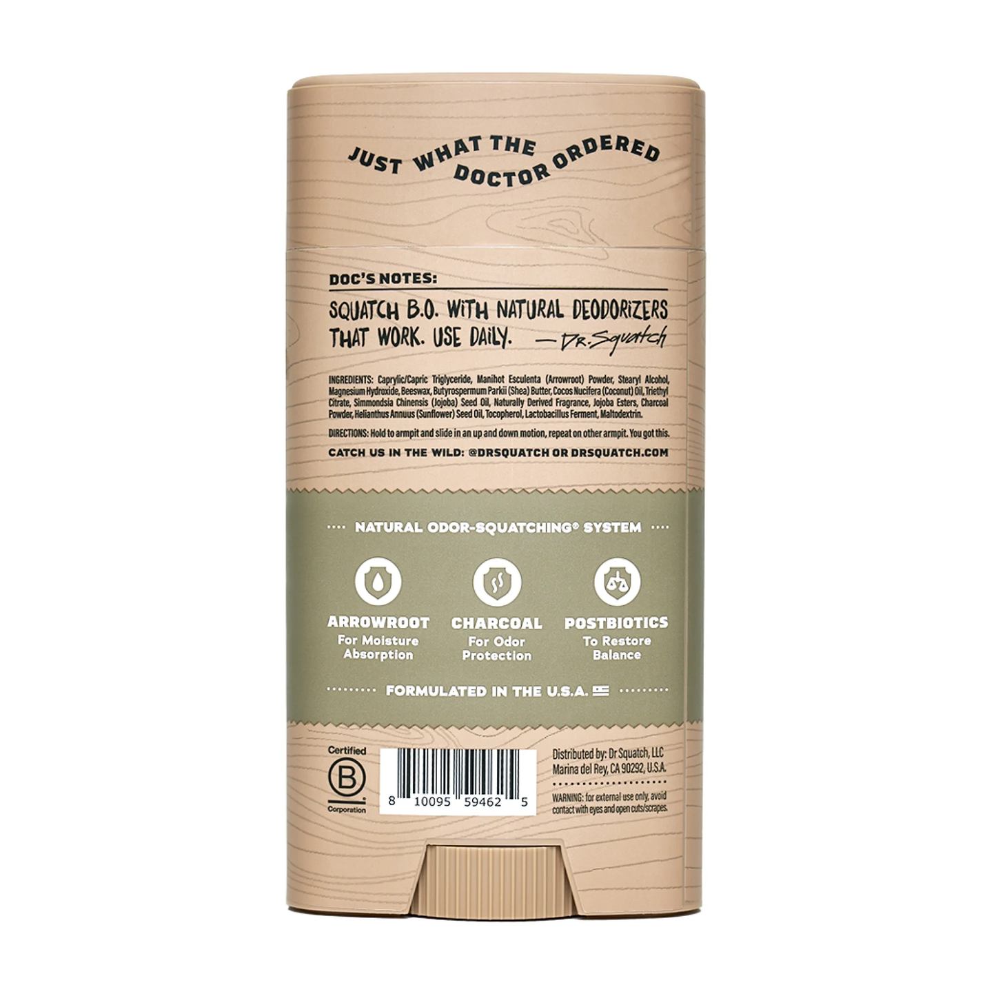 Dr. Squatch Birchwood Breeze Natural Deodorant for Men, 2.65 oz