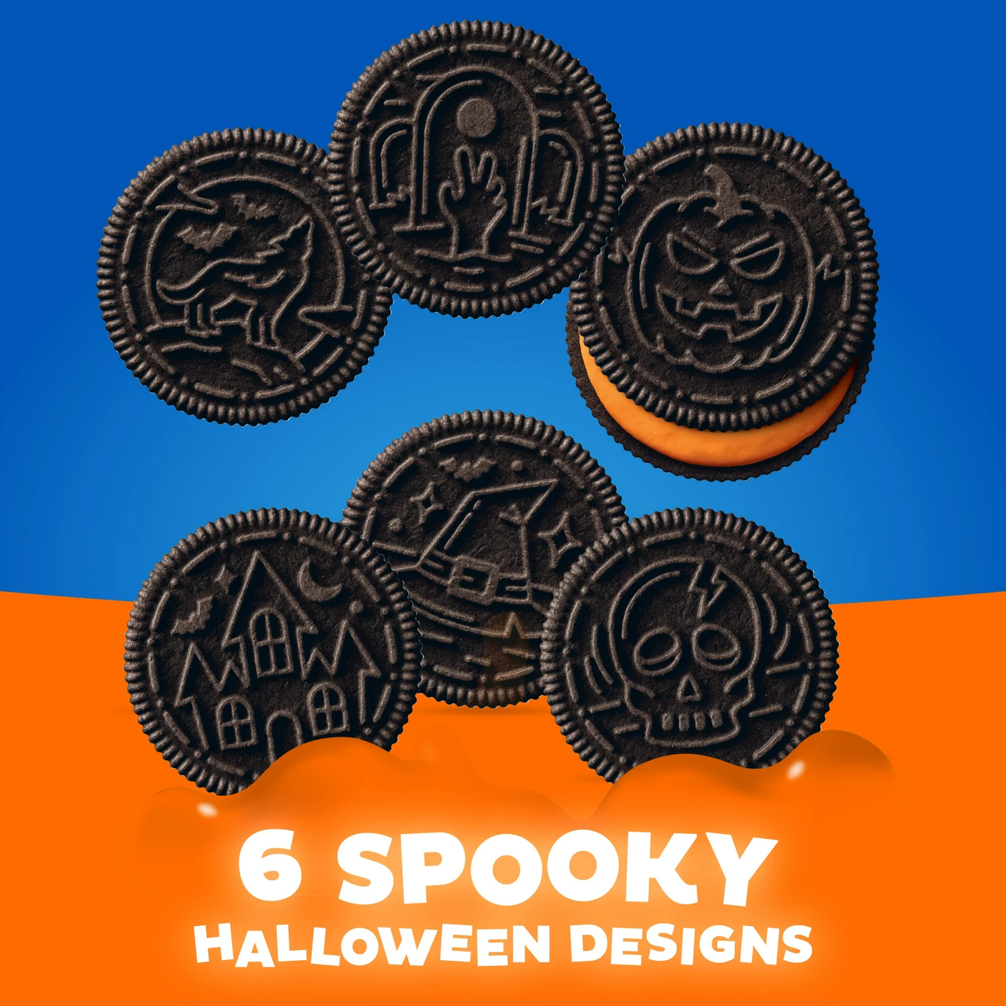 OREO Orange Creme Chocolate Sandwich Cookies, Limited Edition, Halloween Cookies, 18.71 oz