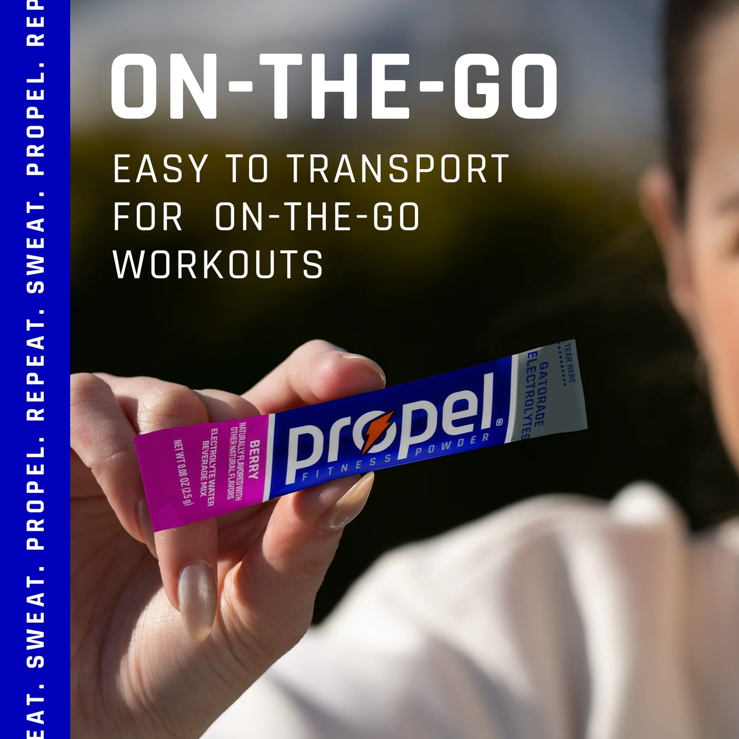 Propel Electrolyte Enhanced Water Drink Mix Powder Packets, Berry, Zero Calorie & Zero Sugar Hydration with Electrolytes and Vitamins C & E, (10 Packets)