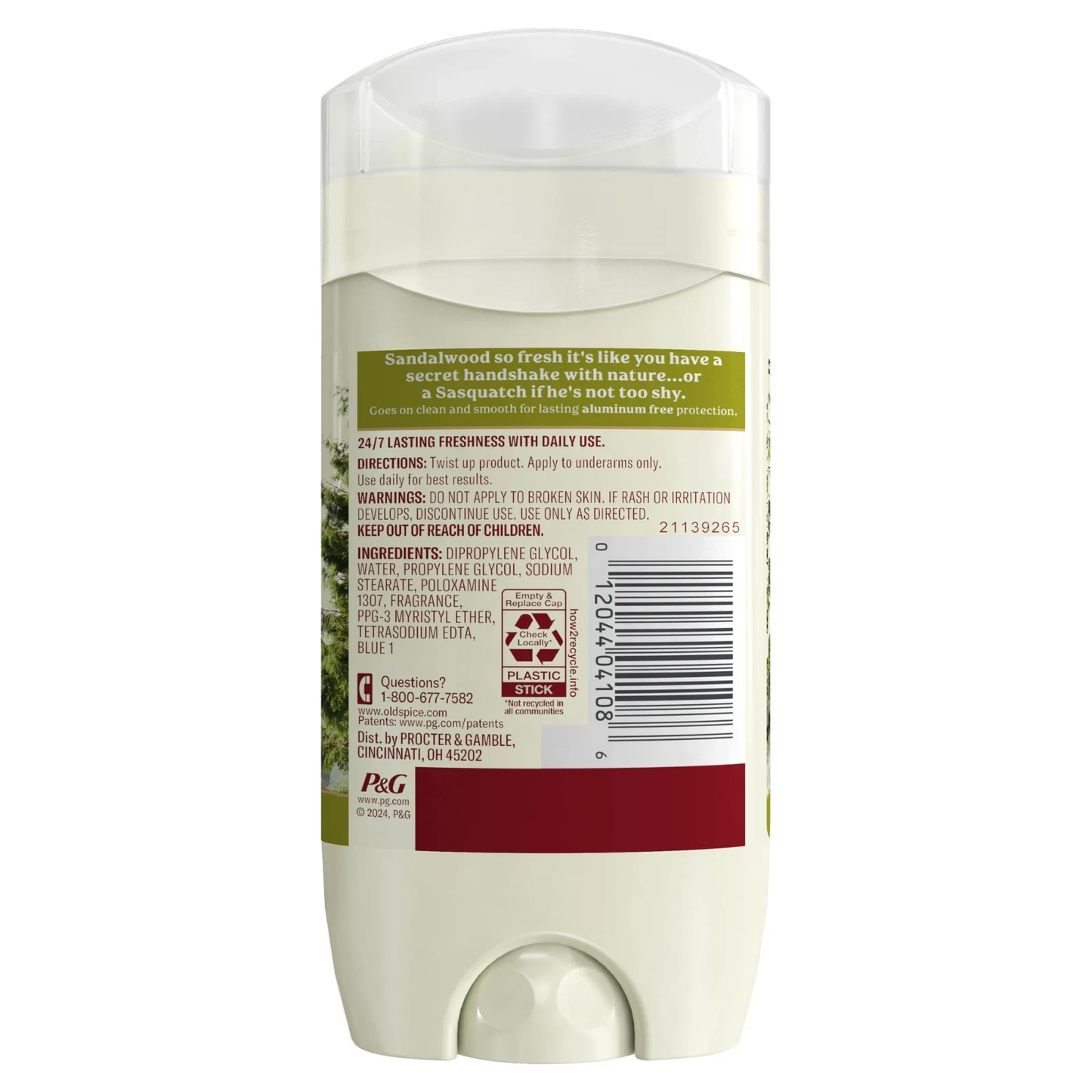 Old Spice Antiperspirant and Deodorant for Men, Invisible Solid Stick Timber with Sandalwood Scent, 2.6oz