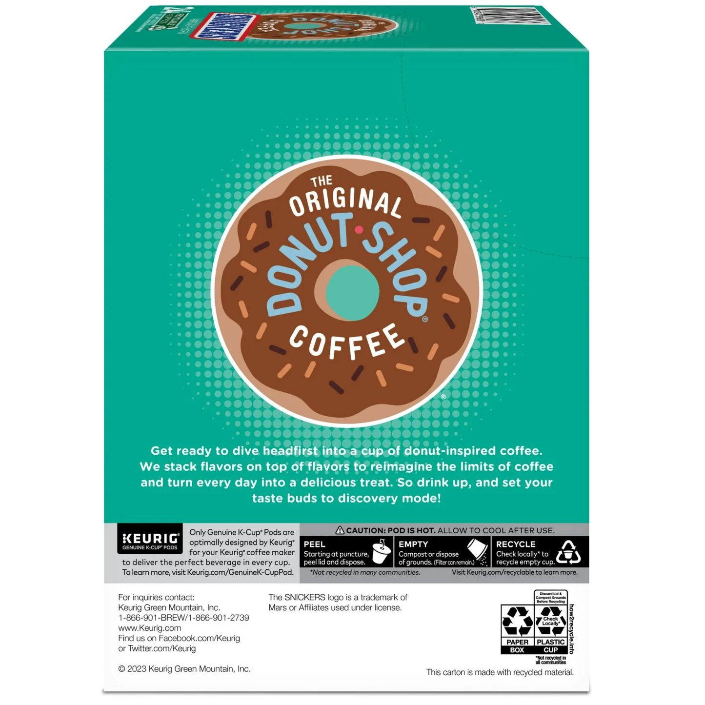 The Original Donut Shop, Snickers Flavored K-Cup Coffee Pods, 24 Count