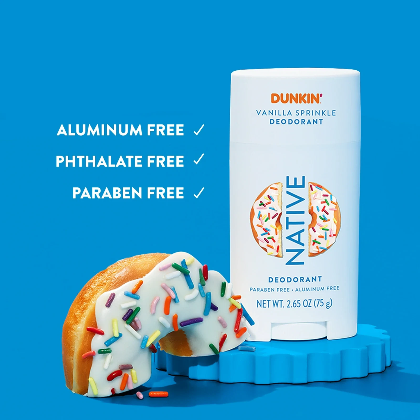 Native Dunkin' Deodorant, Aluminum Free, Vanilla Sprinkle, 2.65 oz