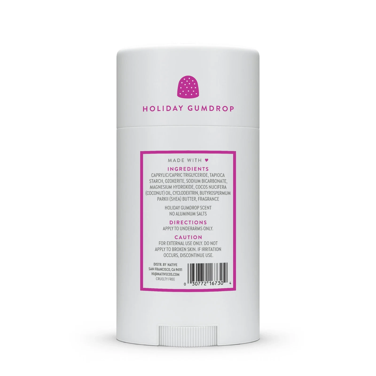 Native Limited Edition Holiday Gumdrop Deodorant for Women and Men, 2.6 oz