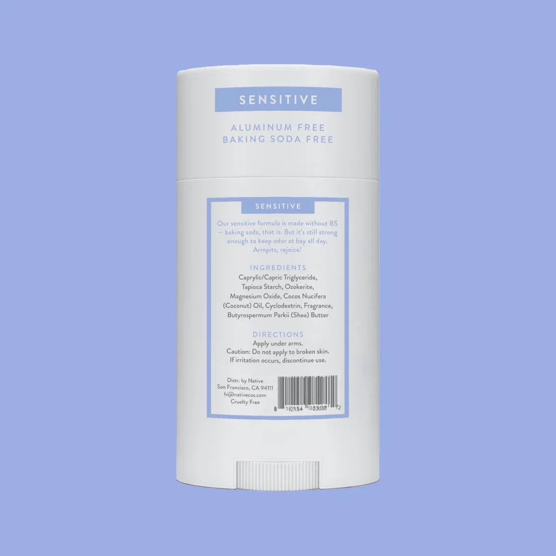 Native Deodorant, Aluminum Free, Sensitive Deodorant Cotton & Lily Scent 2.4 oz