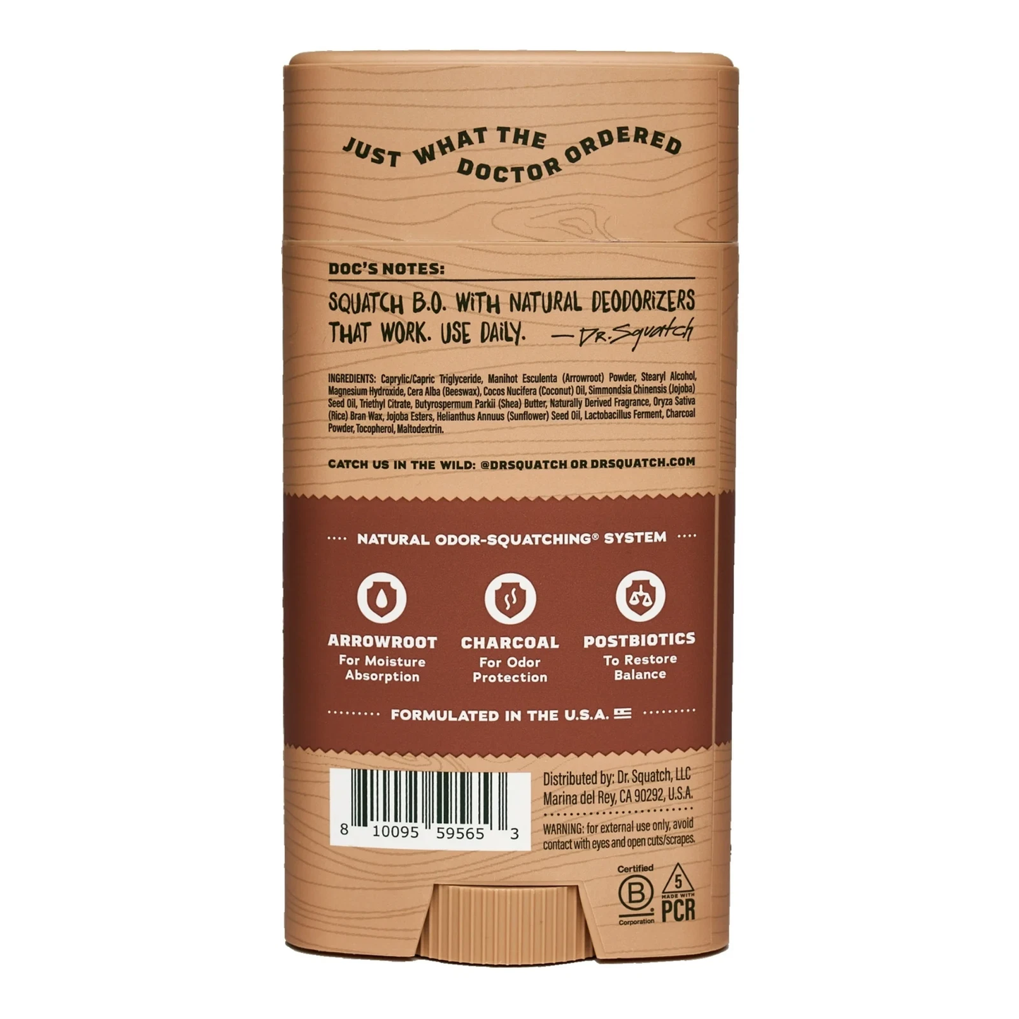 Dr. Squatch Maverick Musk Natural Deodorant for Men, 2.65 oz