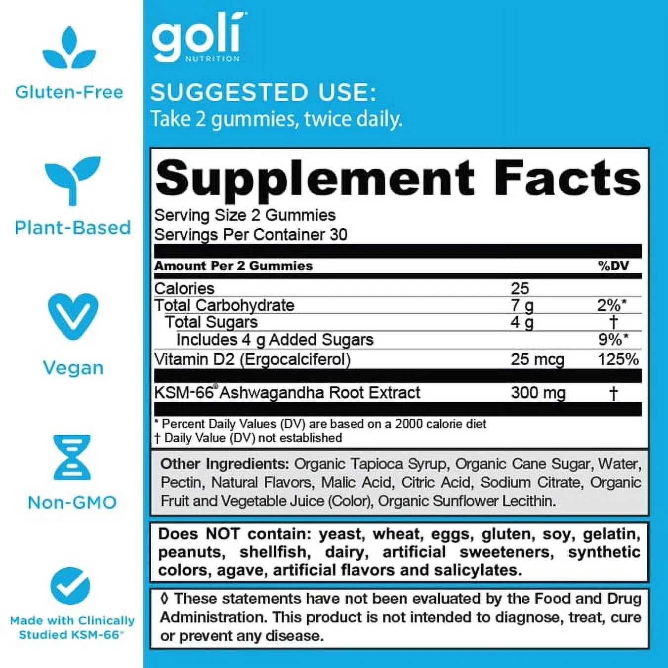 Goli Nutrition Ashwagandha Gummies, Mixed Berry Flavor, 60 Count