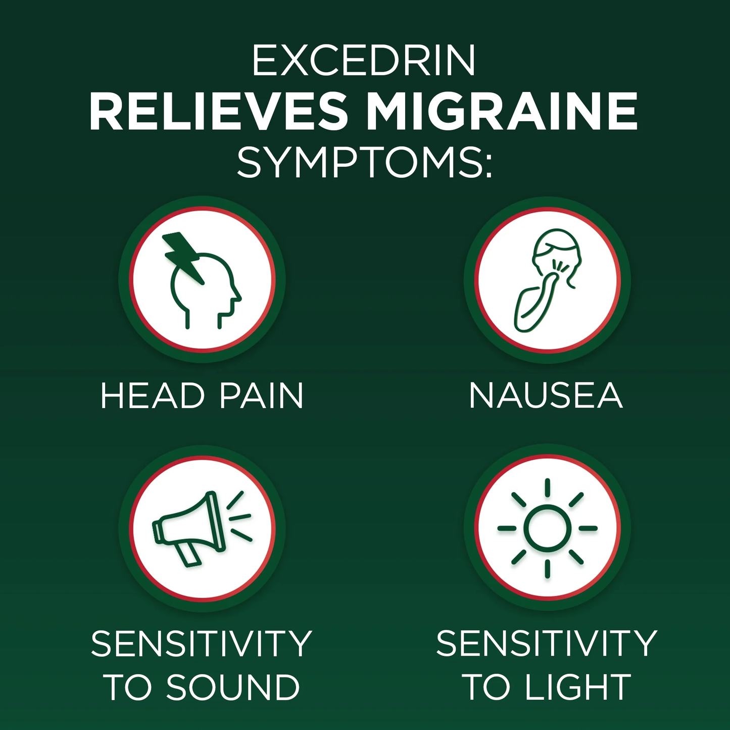 Excedrin Migraine Relief Caplets for Migraine Symptoms, Acetaminophen 250Mg, Aspirin 250Mg, Caffeine 65Mg, Pain Reliever, 100 Count