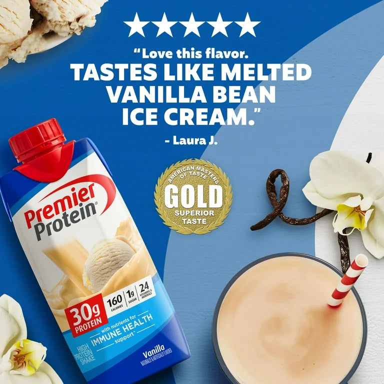Premier Protein Shake, Vanilla, 30g Protein, 11 fl oz, 4 Ct