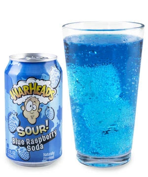 Warheads Sour Blue Raspberry Soda 12 fl oz Can