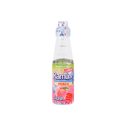 SANGARIA Ramune Soda - Peach Flavor, 6.76fl oz