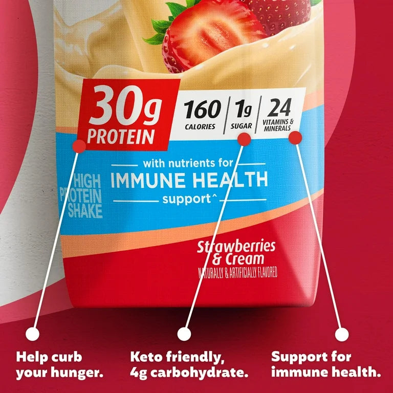 Premier Protein Shake, Strawberries & Cream, 30g Protein, 11 Fl Oz, 4 Ct