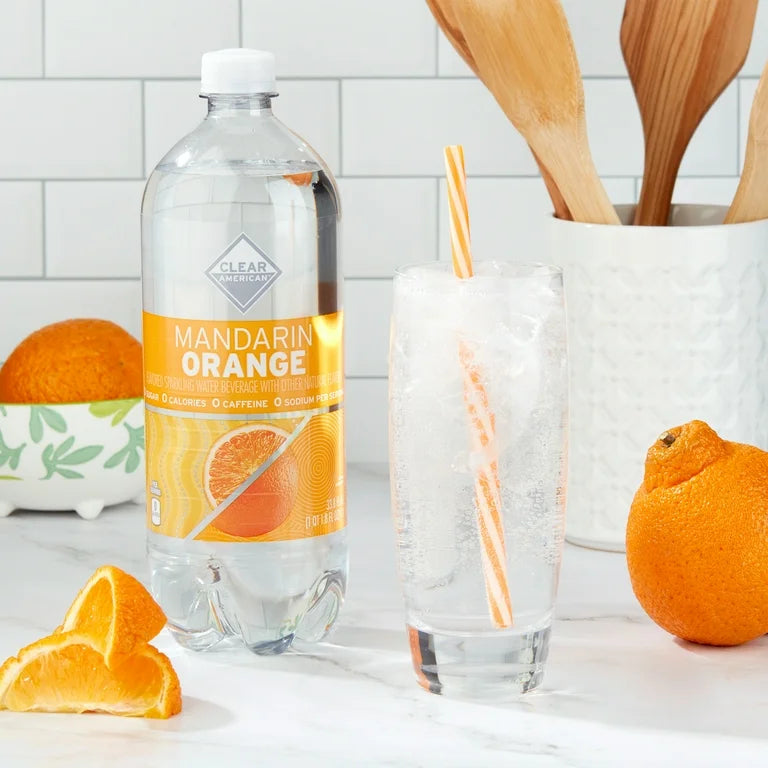Clear American Sparkling Water, Mandarin Orange, 33.8 fl oz