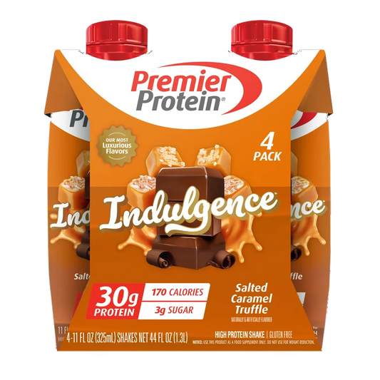 Premier Protein Indulgence Protein Shake, Salted Caramel Truffle, 30g Protein, 11 fl oz, 4 Ct