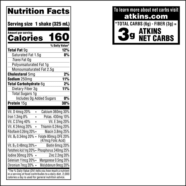 Atkins Protein Shake, Iced Coffee Café Caramel, Keto Friendly, 15g Protein, Caffeinated, 4 Count