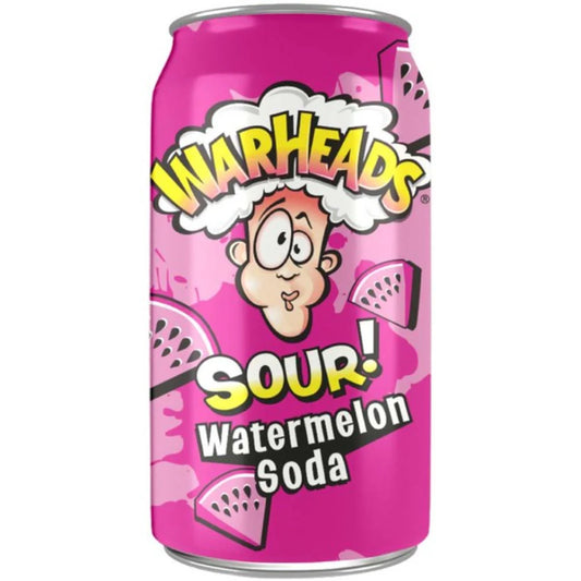 Warheads Sour Watermelon Soda 12 oz Can