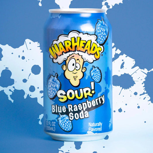 Warheads Sour Blue Raspberry Soda 12 fl oz Can