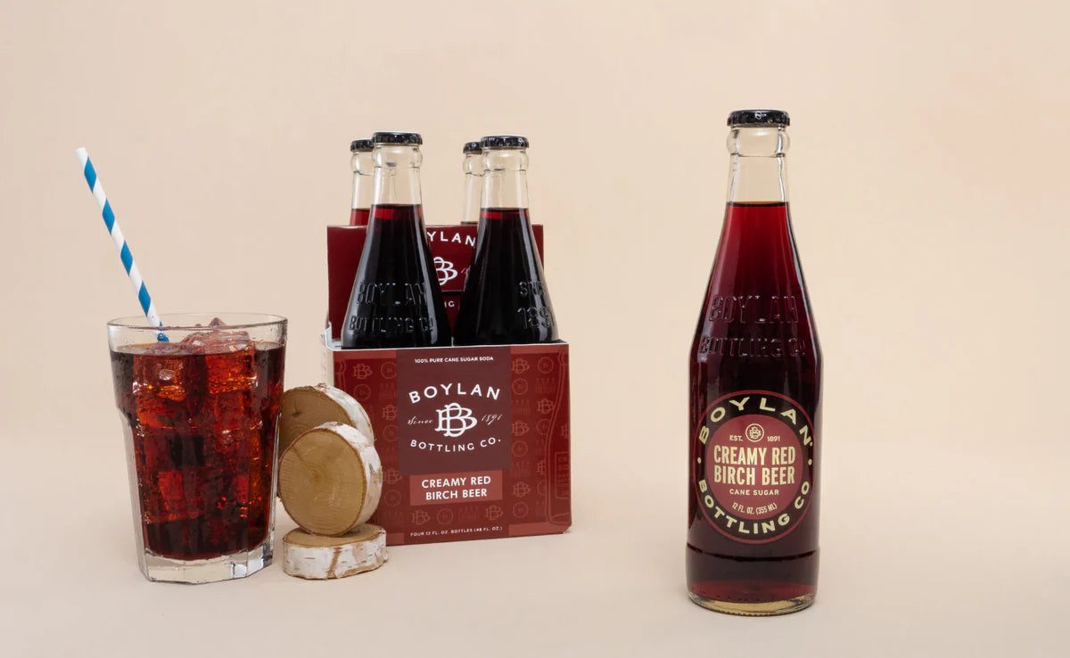 Boylan Creamy Red Birch Beer Soda, 12 Ounce Glass Bottle