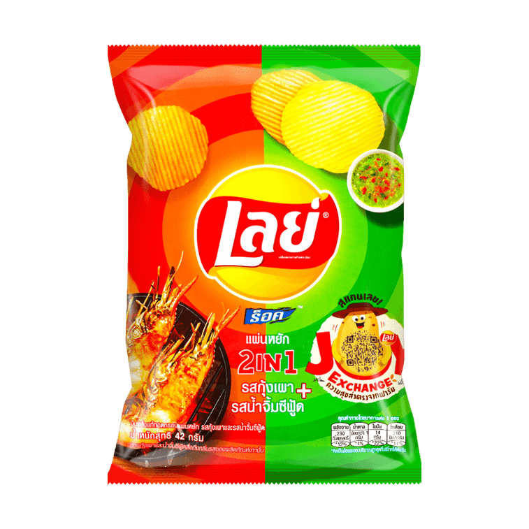 Lay's 2-in-1 Mixed Potato Chips - Grilled Shrimp & Seafood, 1.4oz